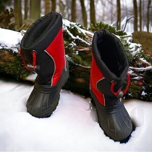 Sporto l Little Boys Snow boots l Black w/ red trim l Size 10 l EUC